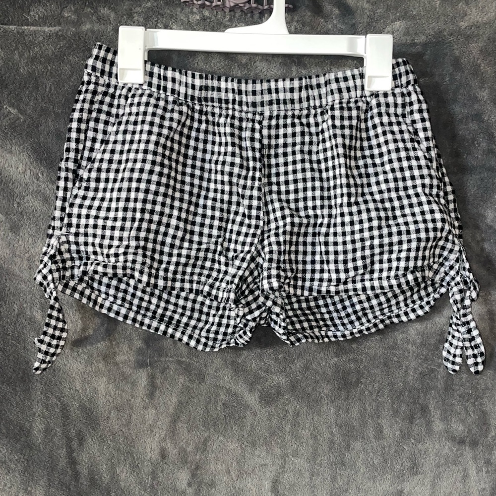 Black and White Gingham Women's Shorts